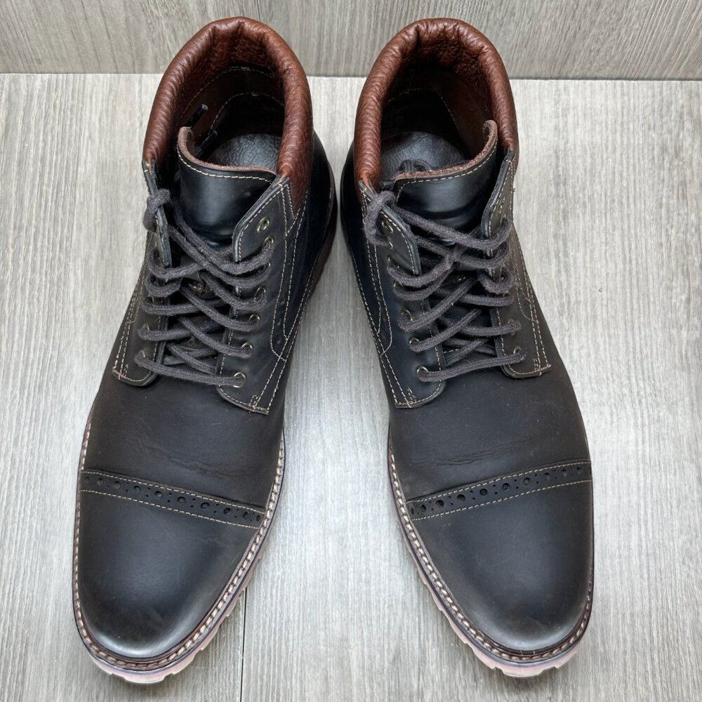 Warfield & Grand Boots Mens Sz 8 Presidio Leather Lace Up Cap Toe Ankle Brown - Picture 7 of 13